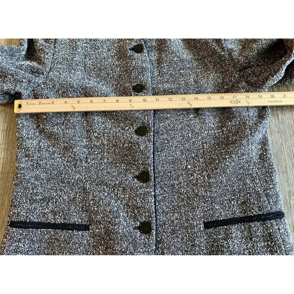 Talbots Petites Lambs Wool Blend White Black Tweed Blazer Women’s Size 12 - Picture 3 of 6